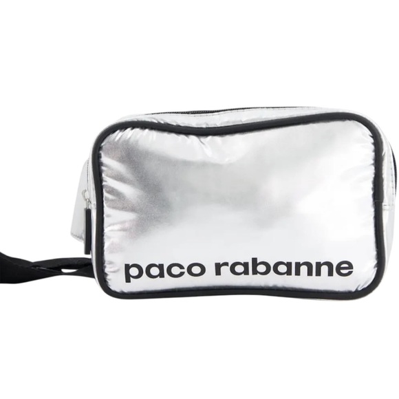 NEW PACO RABANNE  Fanny Pack Silver and Black Belt Bag - Picture 3 of 11